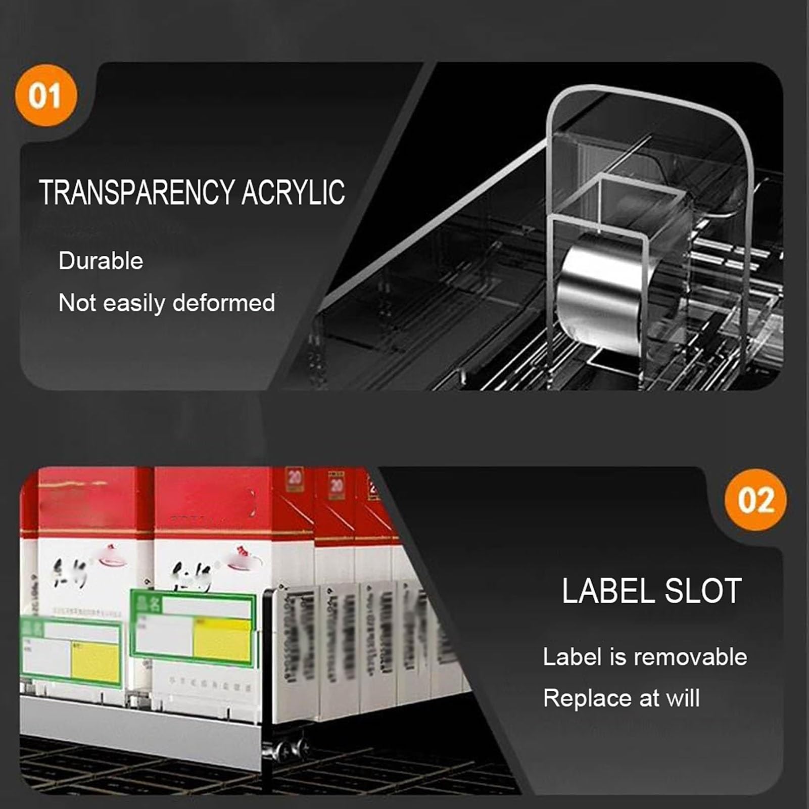 Dispenser di sigarette in acrilico da parete con meccanismo di espulsione automatico.Rack trapezoidale per RetaKiosk e uso domestico (61,5 x 8 x 84 cm) e design elegante