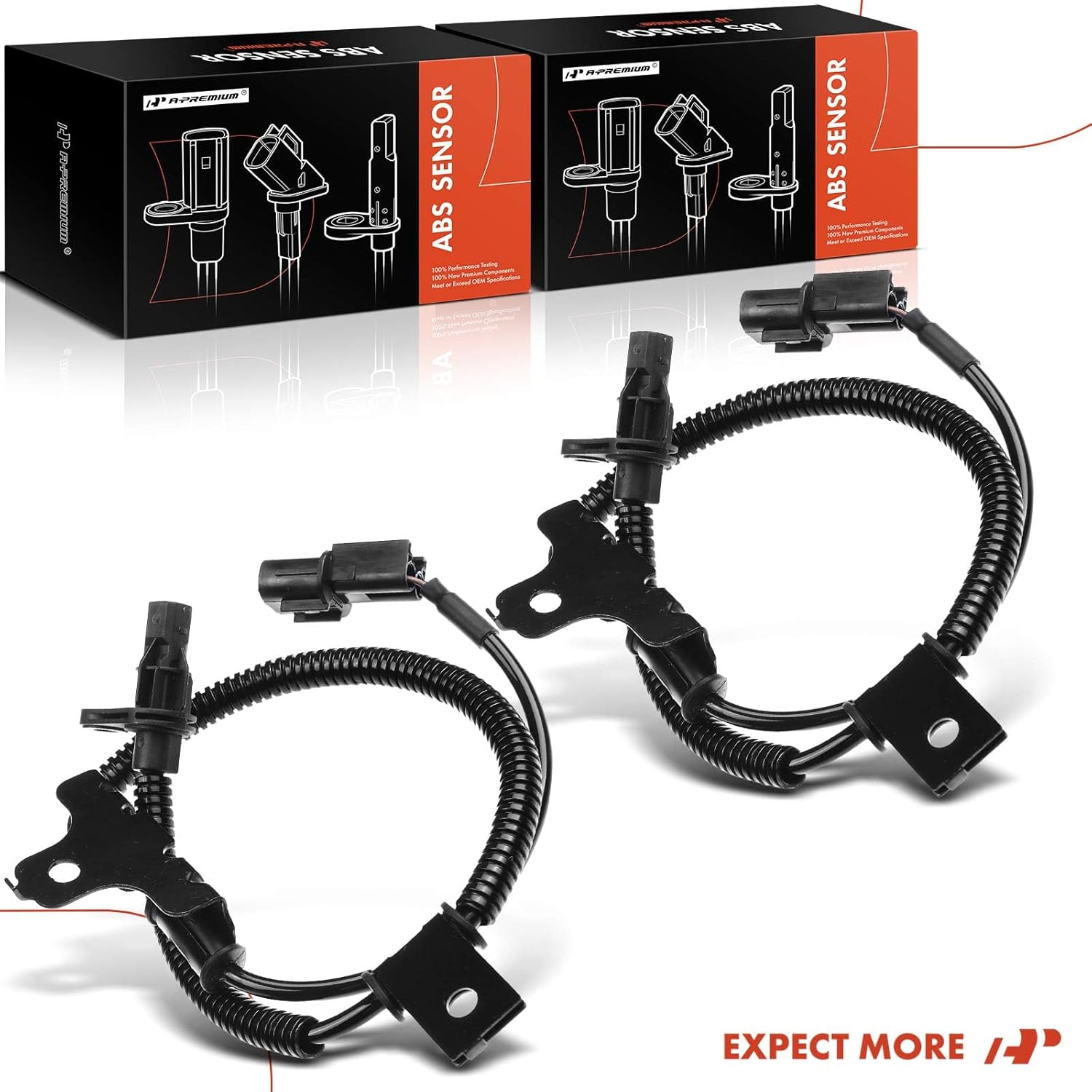 A-Premium ABS Wheel Speed Sensor Compatible with Nissan Models - NV1500/NV2500/NV3500/NV3500 2012-2020 - Rear Driver and Passenger Side, 2-PC Set, Replace# 47901-1PA0A, 47900-1PA0A