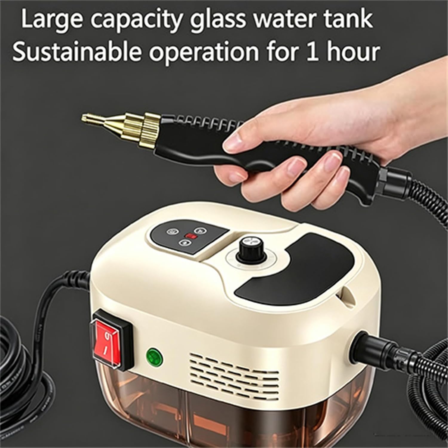 Alessentials Steam Cleaner, 2500w Handheld High-Temperature Pressurized Steam Cleaner, Pressurized Handheld 10 in 1 Pressure Multi Purpose Cleaner Home Use (Red)