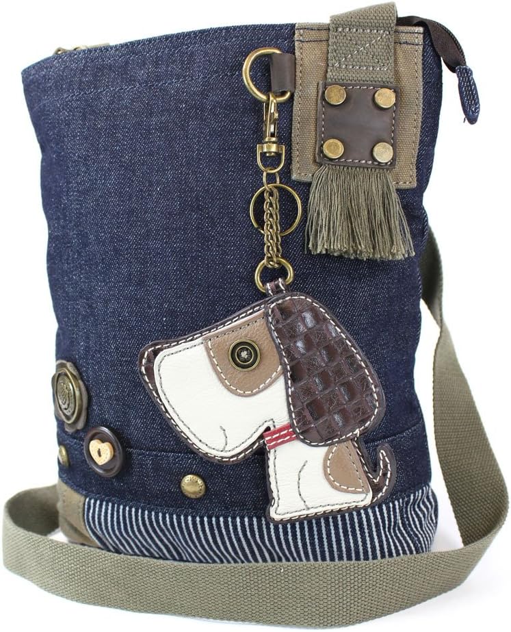 Patch Cross-body Messenger Bag (Denim- Beagle Hound)