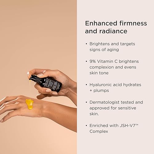 Miniatura 3 de JSHealth Suero de vitamina C para la cara, suero de ácido hialurónico iluminador, suero facial con vitamina C antienvejecimiento, suero facial