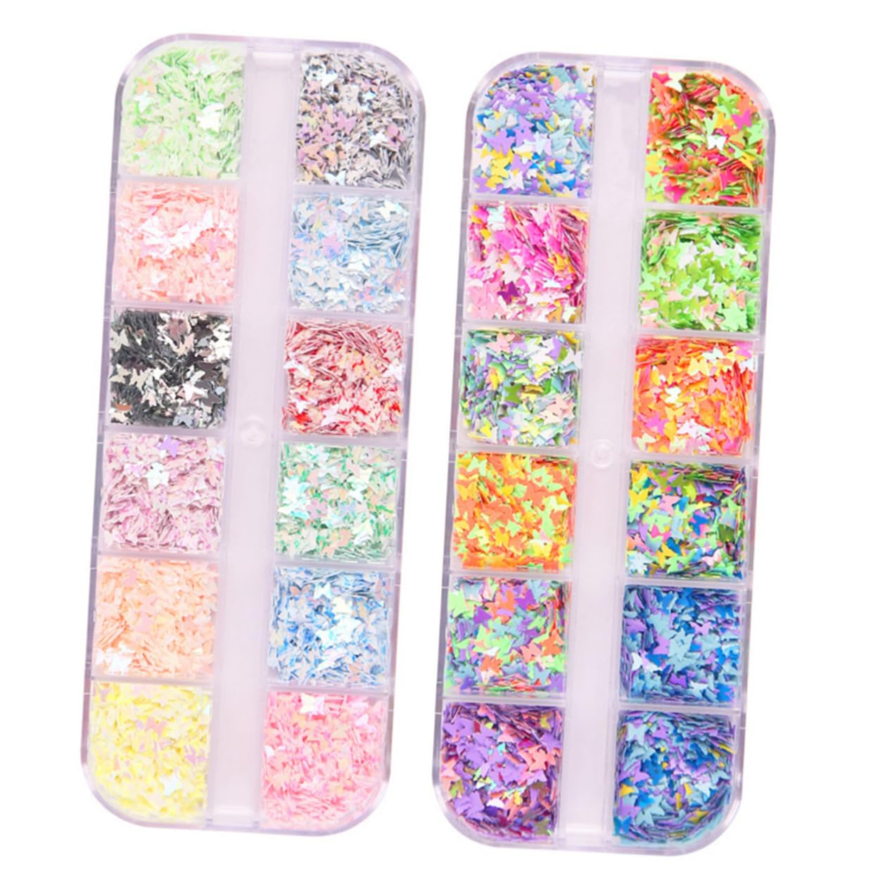 FOMIYES Nail Art Glitter Kit 2 Pack Sequin Confetti Glitters for Manicure and Nail Art DIY Set