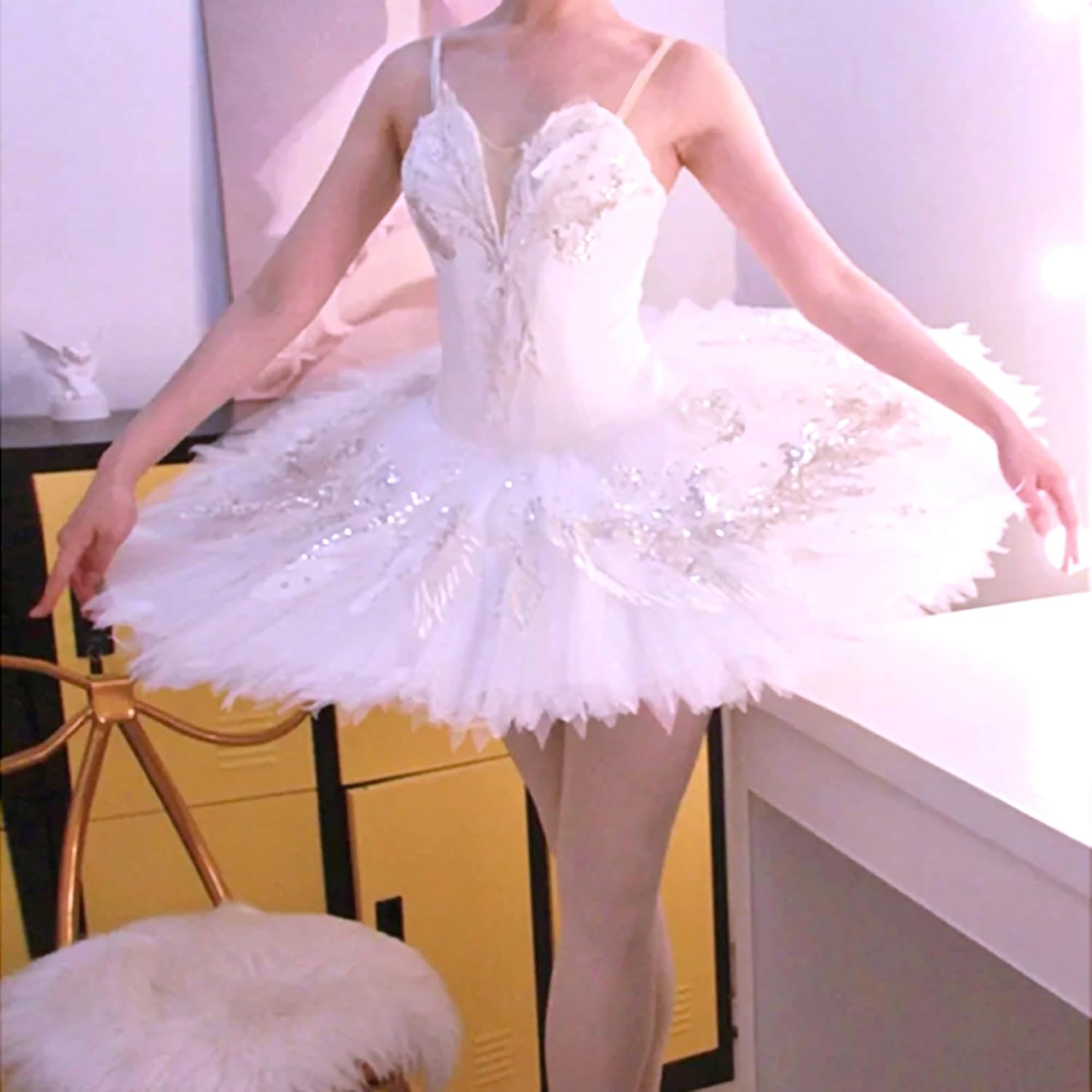 MTPLOP Swan Lake Performance Costume Ballet Dress White Sarong Competition Tutu Kids Adult Ballet Puffy Skirt - Image 2
