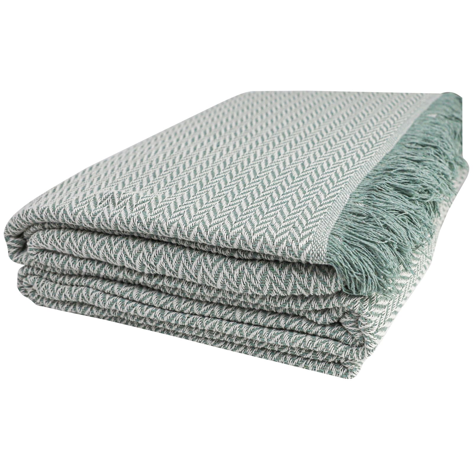 various-Colcha Multiusos para Sofá y Cama,Manta Foulard,Plaid de Práctica de Algodón-Poliéster,Cubresofá Cubrecama 180 x 260 cm,Color Verde