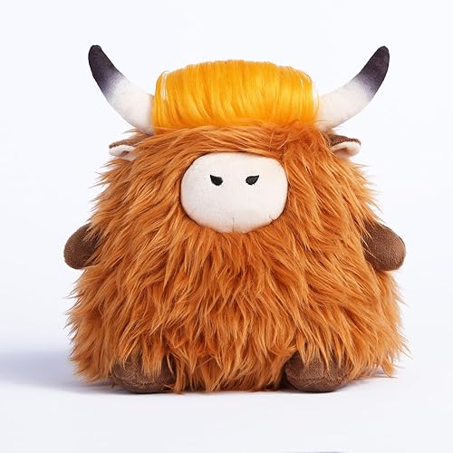 Miniatura 2 de Gluutoyashop Vacas de las Highland - Animal de peluche de vacas escocesas de las tierras altas, lindo peluche de granja, regalos de Navidad y