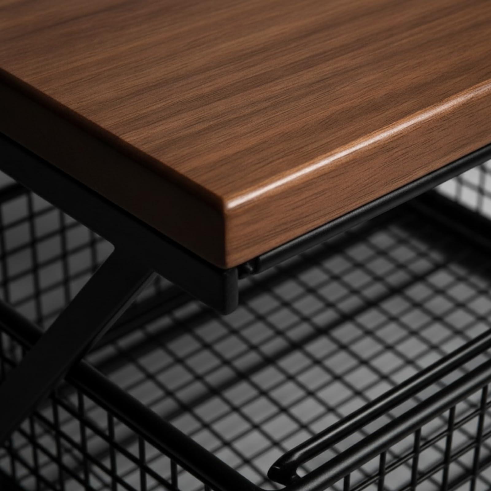 rockible con Cestas Metal Metálico Organizador Mesa con Cestas Negro Mueble para Cocina