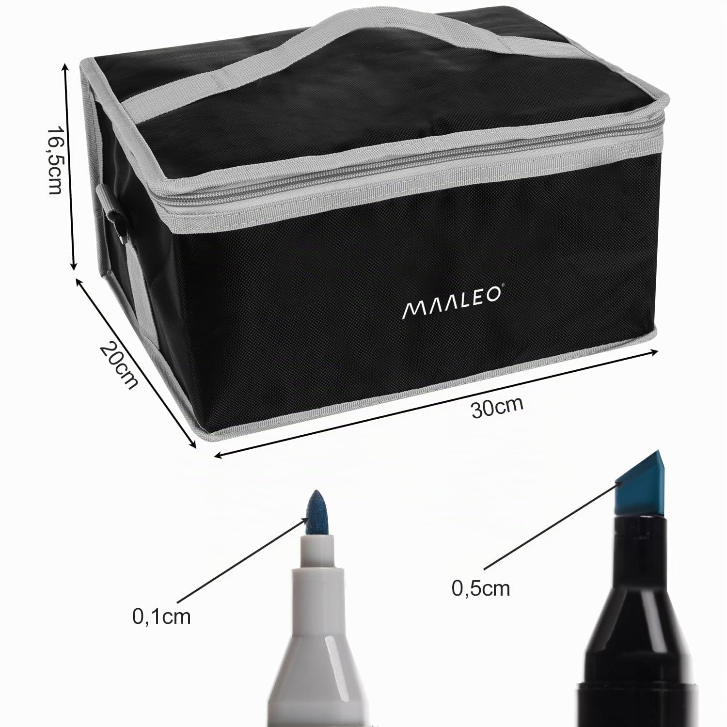 Marqueurs à alcool double face 168 + 2 stylos professionnels avec étui à fermeture éclair avec organiseur – Pochette de feutres pour marquer, dessiner, peindre, pour enfants et adultes, kit