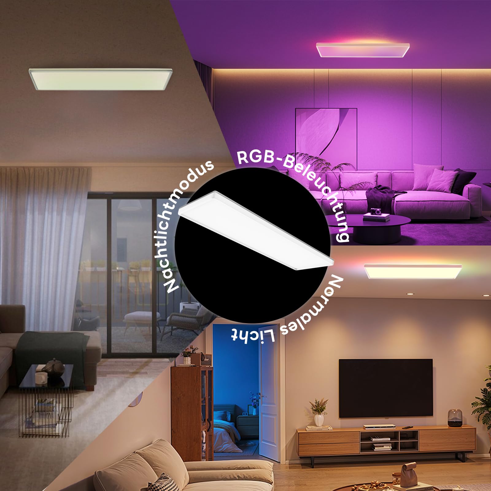 Epicflare Lámpara de Techo RGBW + 4000K LED Lámpara de Techo 21W IP44 Plafon LED Techo Regulable Lampara Techo con Mando a Distancia para Salón Dormitorio Cocina Baño