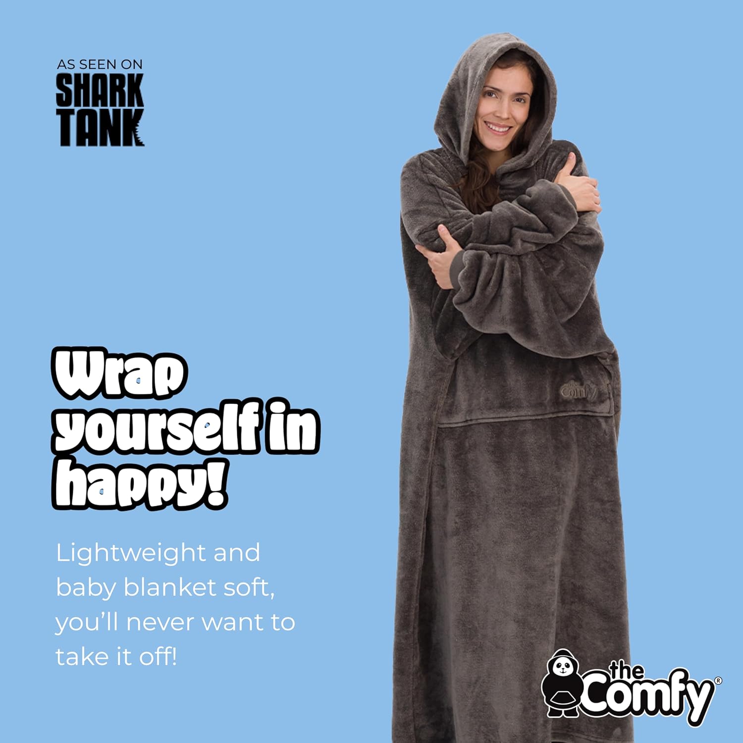 THE COMFY Dream | Lightweight Microfiber Fleece Wearable Blanket, Oversized Design Hood & Pocket from Shark Tank, Cozy Gifts - Image 3