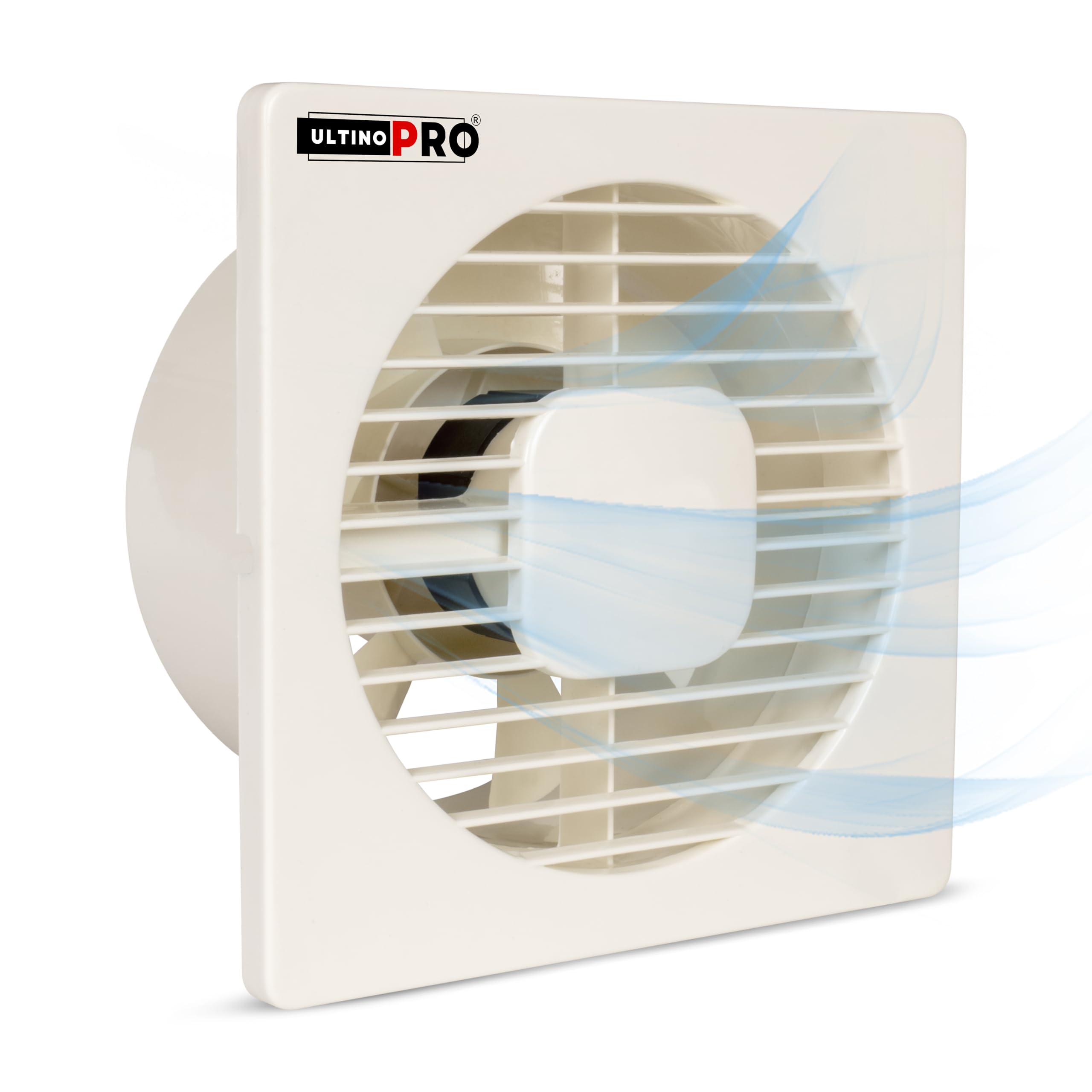 UltinoPro Axial High-Speed Air Exhaust Fan 150mm 6 Inches | Wall & Glass Mount | Powerful Air Suction | Low Noise | ventilation fan Kitchen, Bathroom, Office etc. (Ivory)