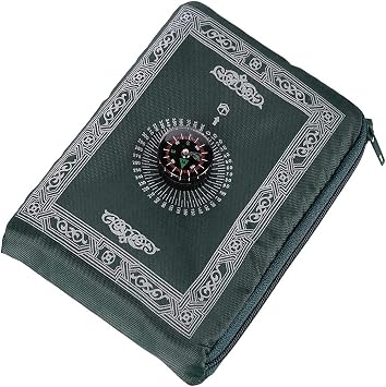 Travel Prayer Mat, 60cm*100cm Praying Rug, Portable Polyester Prayer Rug with Compass, Islamic Waterproof Prayer Mat, Muslim Prayer Mat, for Ramadan Gifts, Islamic Prayer Green