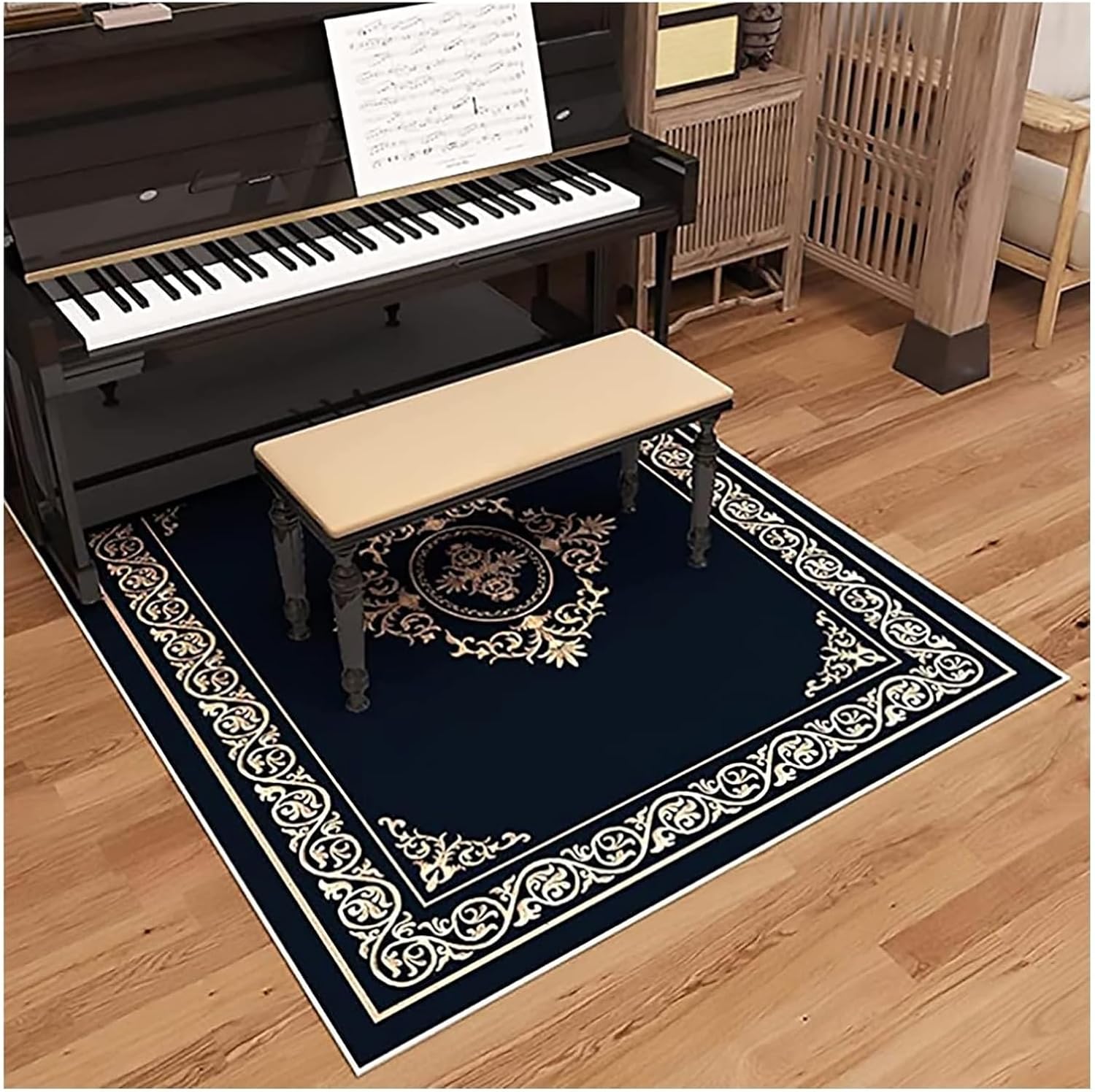 ピアノの防音絨毯、アップライトピアノ用防音ラグ、 ノンスリップカーペット、リビングルームベッドルームダイニングルームマット床装飾用(