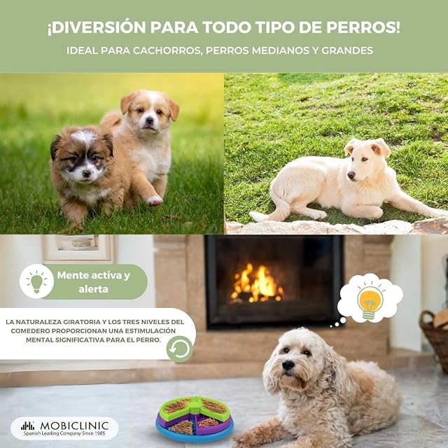 Foto 6 de 8 de Mobiclinic® Pets, Comedero Interactivo, para Perros, Doggy, Antivoracidad, 3 Niveles giratorios
