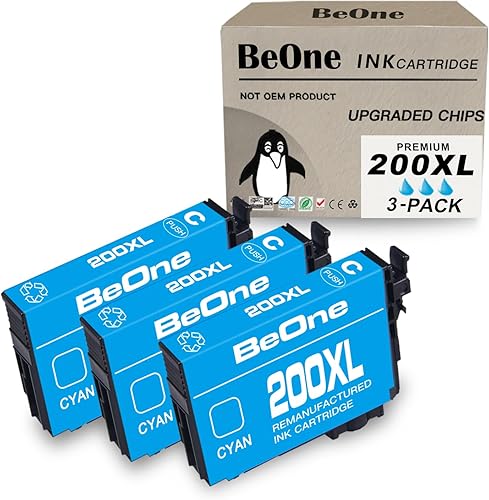 BeOne Cartuchos de tinta remanufacturados de repuesto para Epson 200XL T200XL para impresora Expression Home XP-200 XP-300 XP-310 XP-400 XP-410