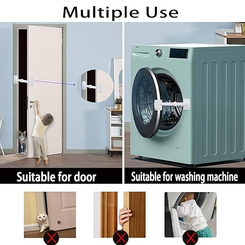 Miniatura 6 de CMINGJ Paquete de 2 limitadores de ventana a prueba de niños, cerradura ajustable de seguridad para bebés, cerraduras de seguridad para ventanas