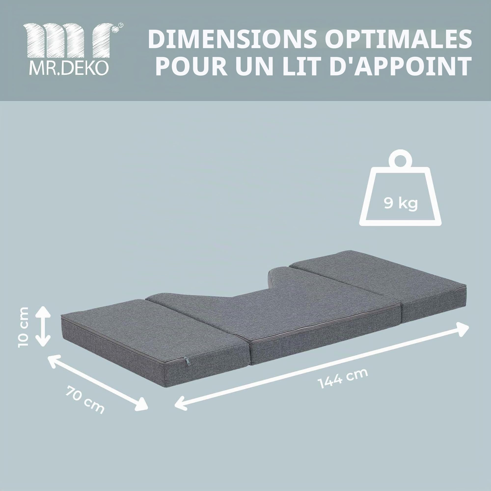 Camper's Delight Matelas de camping pour VW T5 et T6 - 144 x 70 x 10 cm - Housse lavable - Pliable en mousse - Couchage pour transporteur - Voyage
