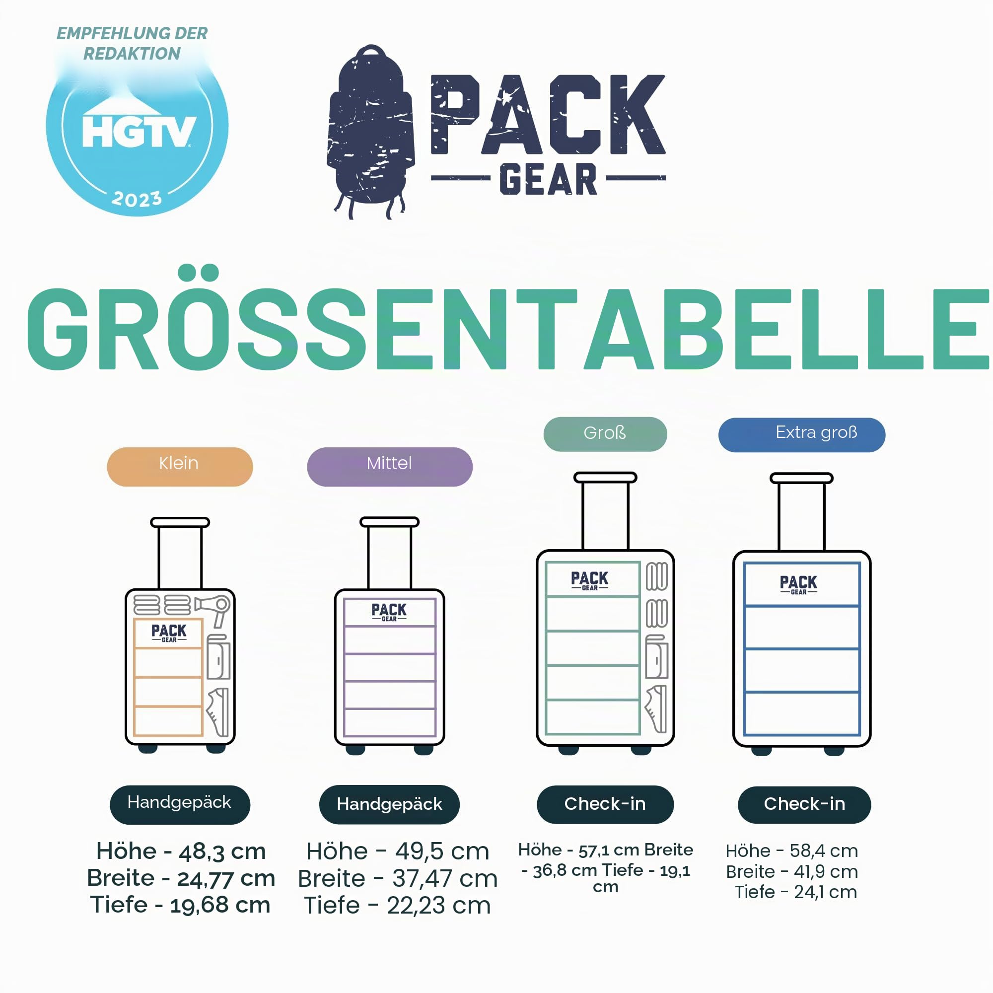 Pack Gear Koffer-Organizer zum Aufhängen, Reiseutensilien, Faltbare Packwürfel, groß oder Handgepäck, Regal-Organizer für Schrank (grün) (XL)