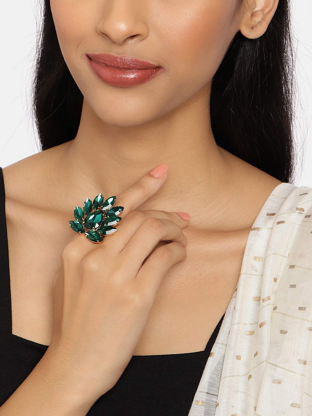 Crystal Shine Stones Party Bling Adjustable Ring-ZPFK10013