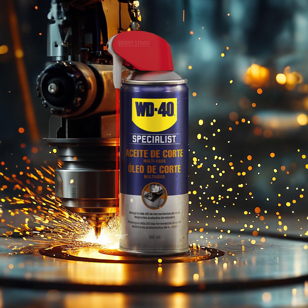 WD-40 Specialist - Aceite de corte - Aceite, maximiza la vida de los equipos de corte y perforación, taladros de columna y sierras - Pulverizador Doble Acción, Spray 360º - 400 ml