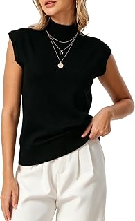 INKOFF Sleeveless Mock Turtleneck Knit Tops Cap Sleeve Sweater Vest