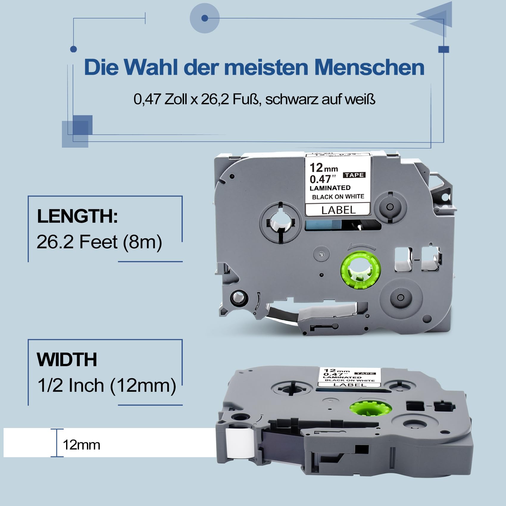 Brother P Touch 1000 Nastri Per Etichettatrice Brother P-Touch TZe-231/TZ- 231 - 5 Pezzi, 12 Mm, Bianco Laminato Nastro Brother Pt-h107 - Foto 9