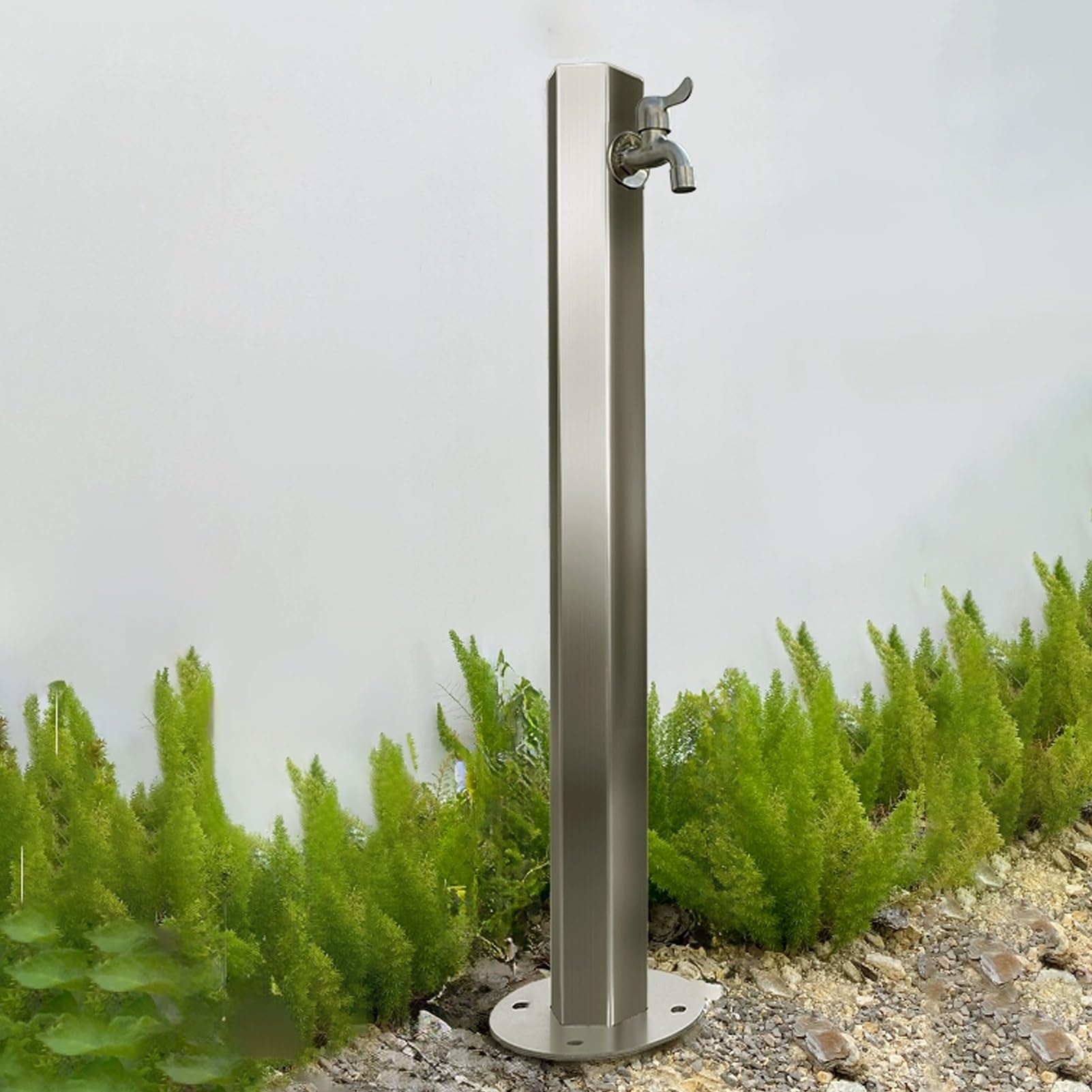 WOTZOV Stainless Steel Outdoor Water Column - Freestanding Garden Hose Extender For Efficient Irrigation - Ideal For Patio, Backyard & Lawn，Silver C 95CM/37.4IN