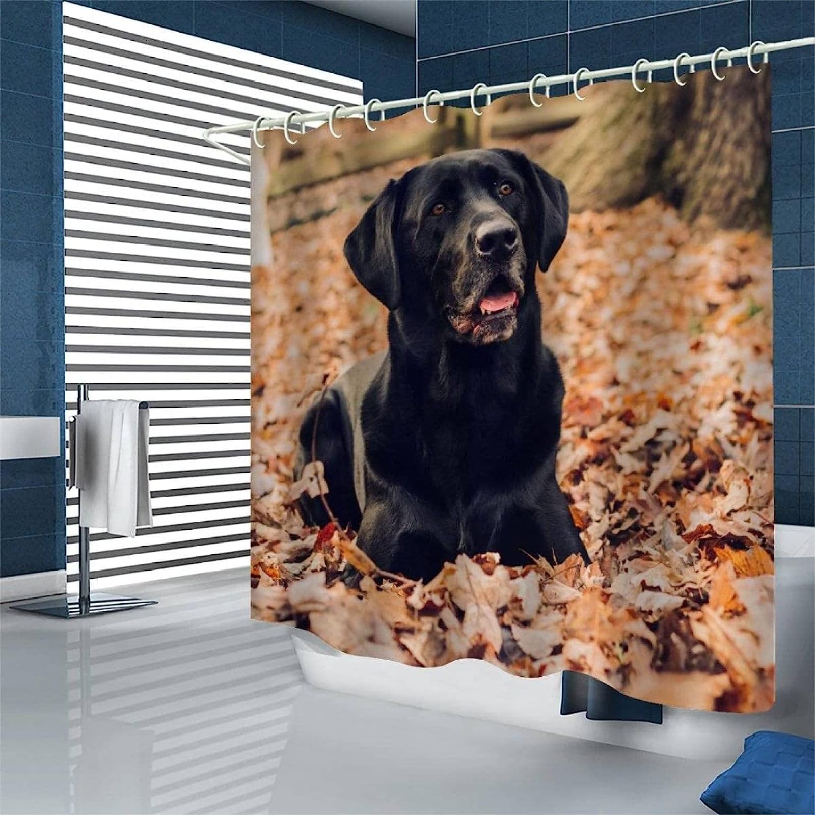 3D Duschvorhang 180x180cm Mit Hunden - Antischimmel & Wasserdicht