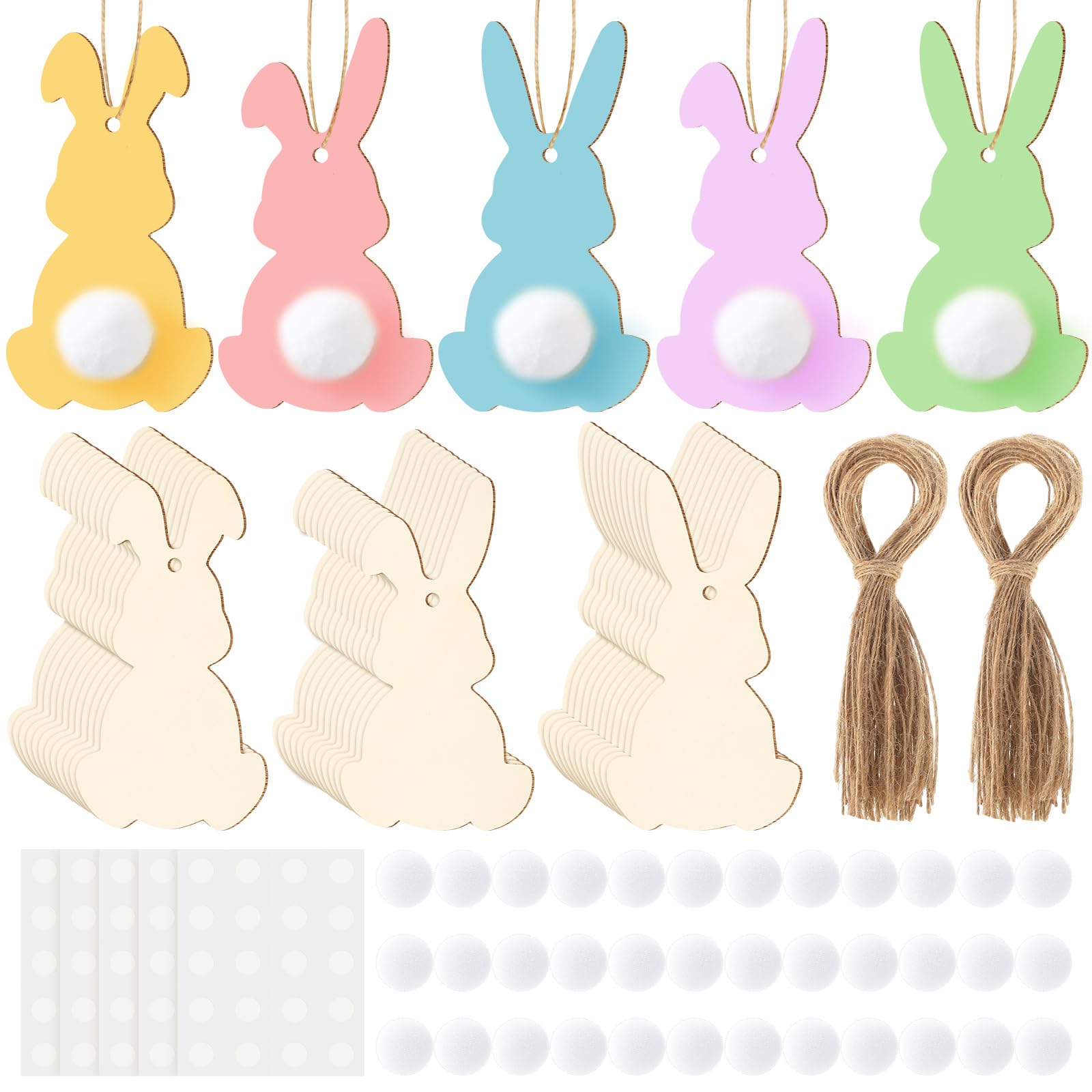 XEOVHV Easter Unfinished Wood Bunny Cutouts, Hanging Rabbit Cutouts Wooden Easter Bunny Craft Rabbit Craft Tags For Decorations Ornaments 04e32c2c 65ab 4e44 B62d 8086b70dd632.633791d6ac2302ed802ae07201d47d4d