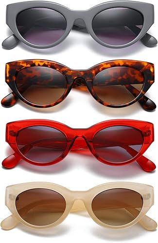 Bevi Gafas de sol clásicas de lectura completa Cateye para mujer con lentes flexibles y fuertes para mujer