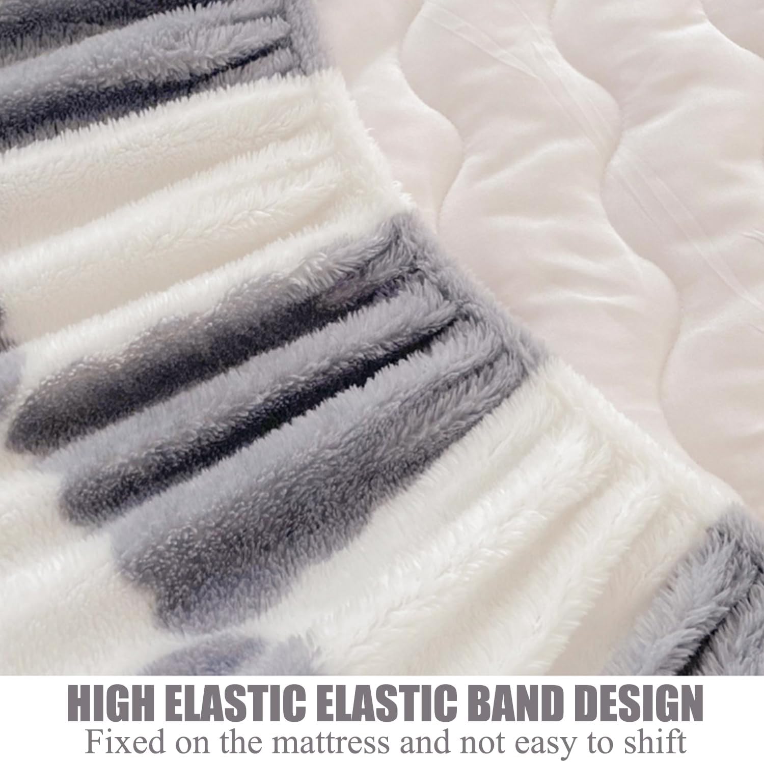 Velvet Fitted Sheet Thicken Warm Mattress Protector Luxury Non-Slip Bed Mattress Cover Deep Pocket 12In Mattress Pad Cover Velvet Plush Sheet Cover Washable,Black,90 * 200cm(Twin)