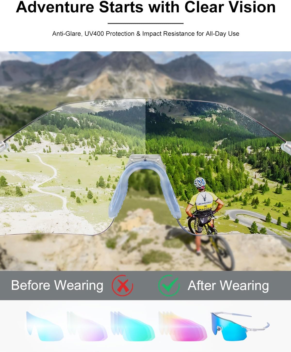 BATFOX Polarized Sport Sunglasses for Men & Women,Cycling Glasses with TR90 Frame for Running Cycling Fishing Driving