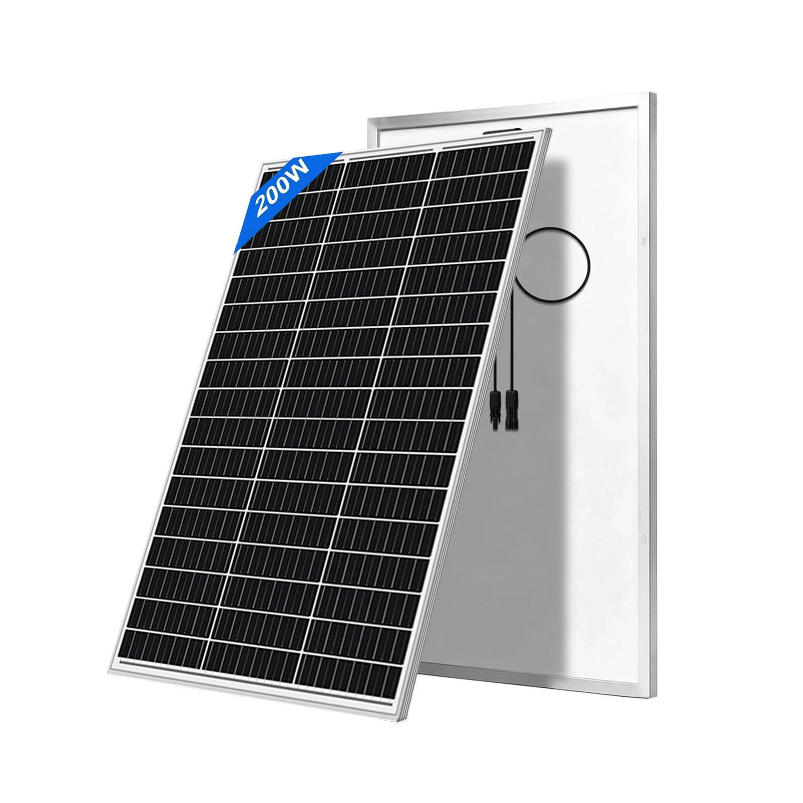 200W Solar Panel, 12V Monocrystalline Solar Panel with 9BB A Grade Cells, IP67 Junction Box, 23% Efficiency Rigid Solar Panel for Motorhome, Campervan, Boat, Shed & Off Grid Battery Charging