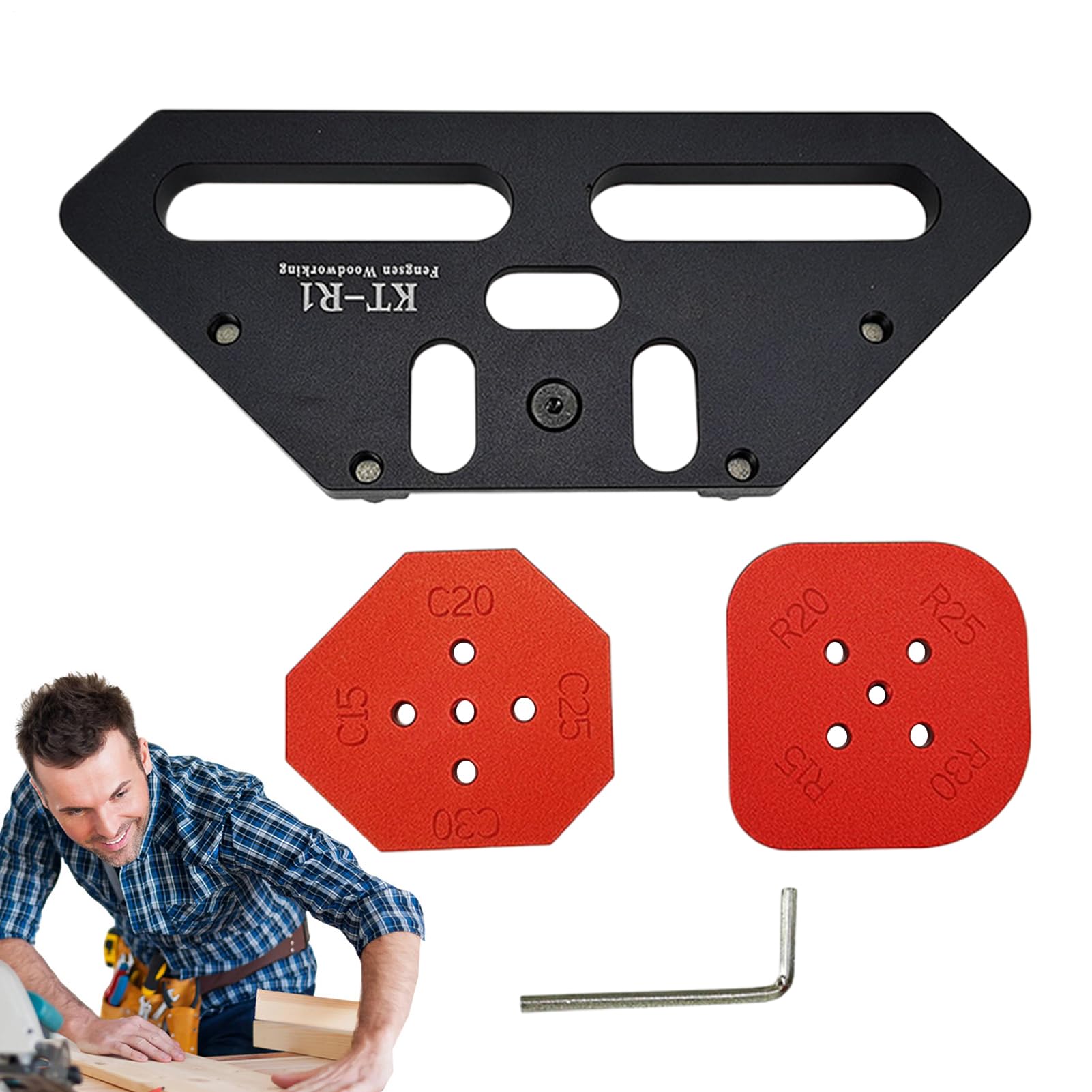 Plantilla Para Radios De Fresadora Guía Curva para Esquinas | Guía Para Cortar de Aleación de Aluminio Para Bordes de Muebles, Proyectos de Carpintería Doméstica y Artesanos en Madera