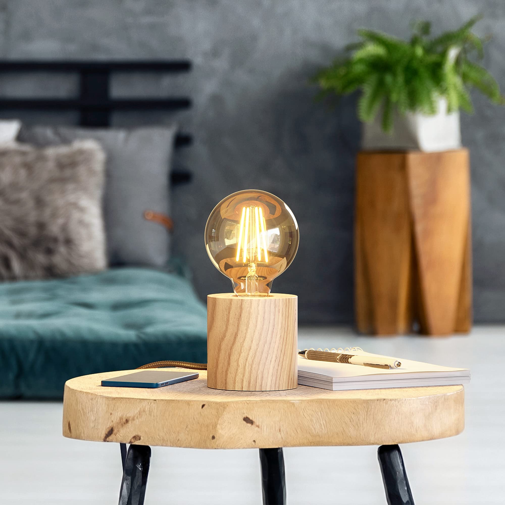 ledscom.de 12x E27 LED Leuchtmittel, G95, extra warmweiß (2500 K), 7,3 W, 818lm, 3-Stufen-Dimmer, goldfarben