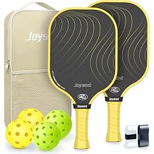 Pickleball Paddles Set, USAPA Approved Carbon Fiber Pickleball Set of 2 with Beginner Pickleball Rackets, Indoor Outdoor Pickle Balls for Adults Men Women, JT-1