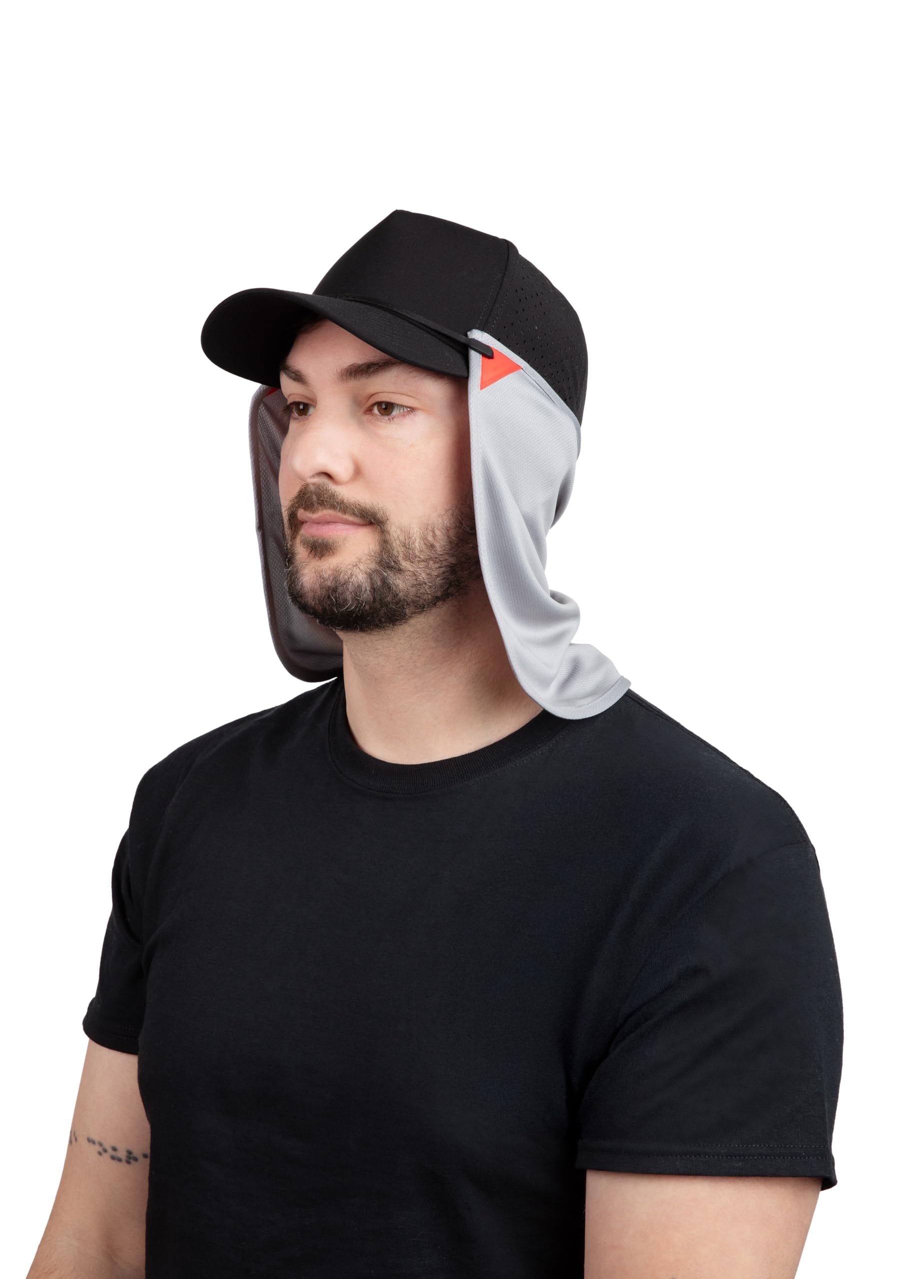 CoolNES Patent 2 in 1 Sonnenschutz für Nacken und Gesicht | Abnehmbar & Einheitsgröße Kopfband Nackenschutztücher für Kappen | UVB 50+ | 5 Farben | 2019 Version