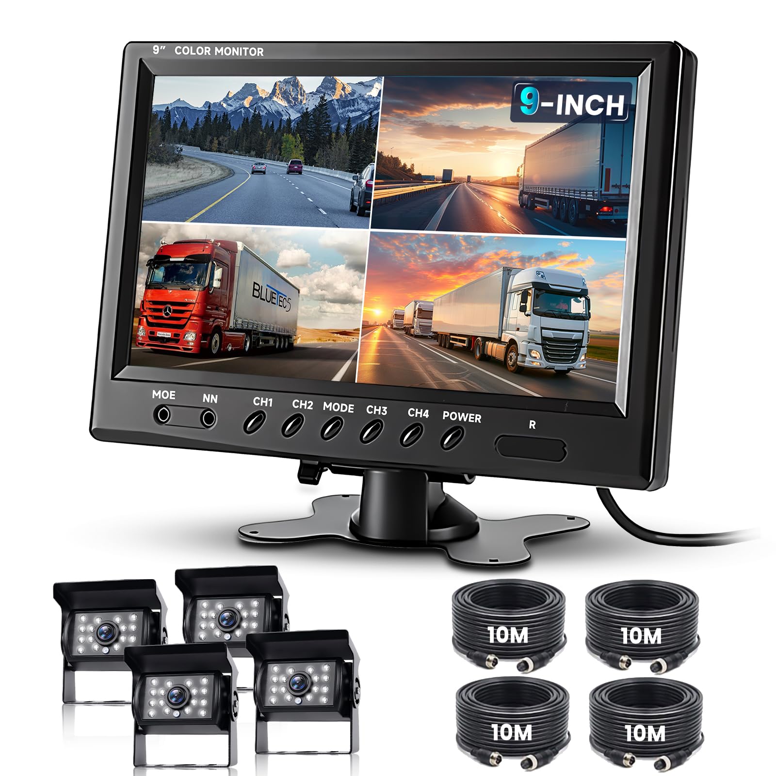 kit di telecamere retrovisore 4 camere 9 pollici monitor