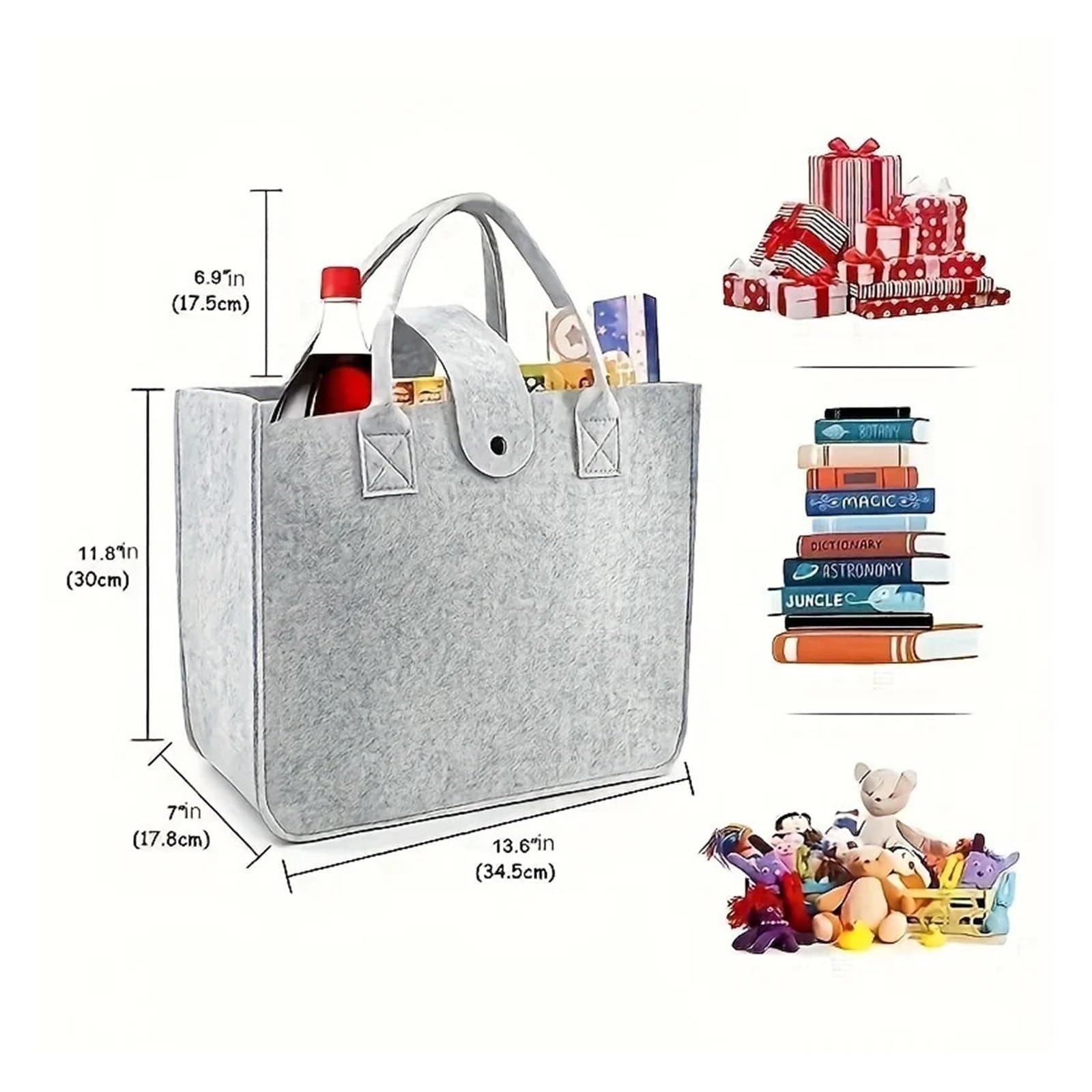 Filz-Einkaufstasche, Picknick-Tasche, Handtasche, großes Fassungsvermögen, Handtaschen-Aufbewahrung Für Outdoor Trips, Picknick
