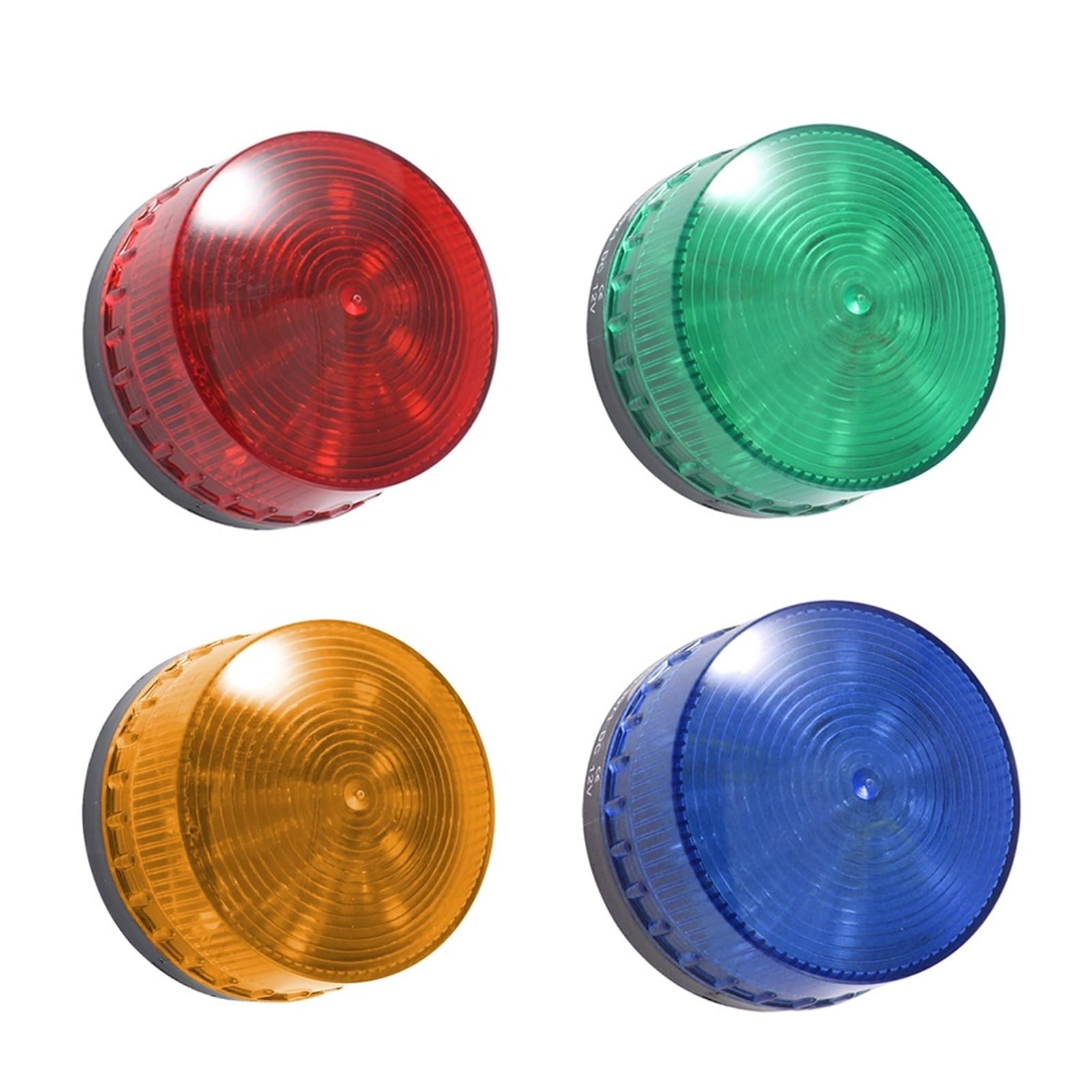 12V 24V 110v 220V Signal stroboscopique Avertissement lumineux LED -3071 Indicateur LED Lampe Petite lumière clignotante Alarme de sécurité Lumière Aucun son(Blue-110V)