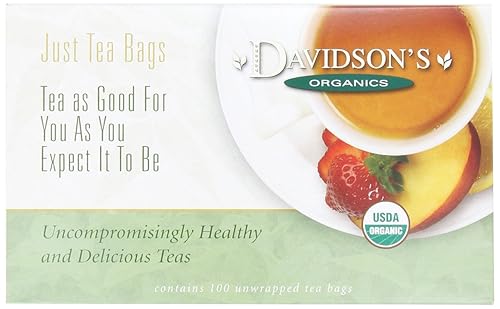 Davidson's Organics, coco vainilla, 100 bolsas de té sin envolver