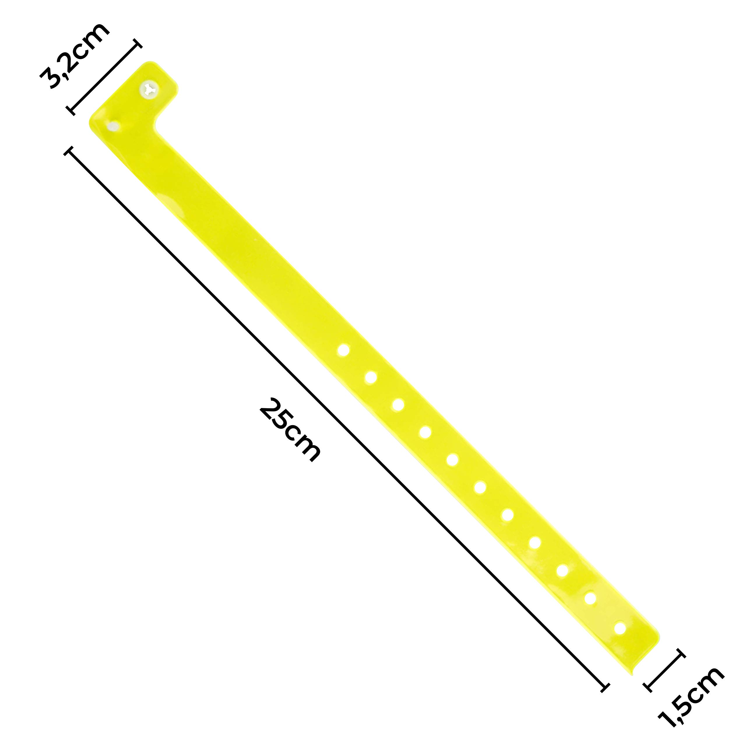 iboo 100 Braccialetti in Plastica Vinile per Eventi Festival Sicurezza 25 x 1,6 cm