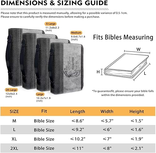 Miniatura 7 de Funda para Biblia de piel sintética para mujeres y niñas, bolsa de escritura de gran capacidad, bolsas de cubierta de la Biblia