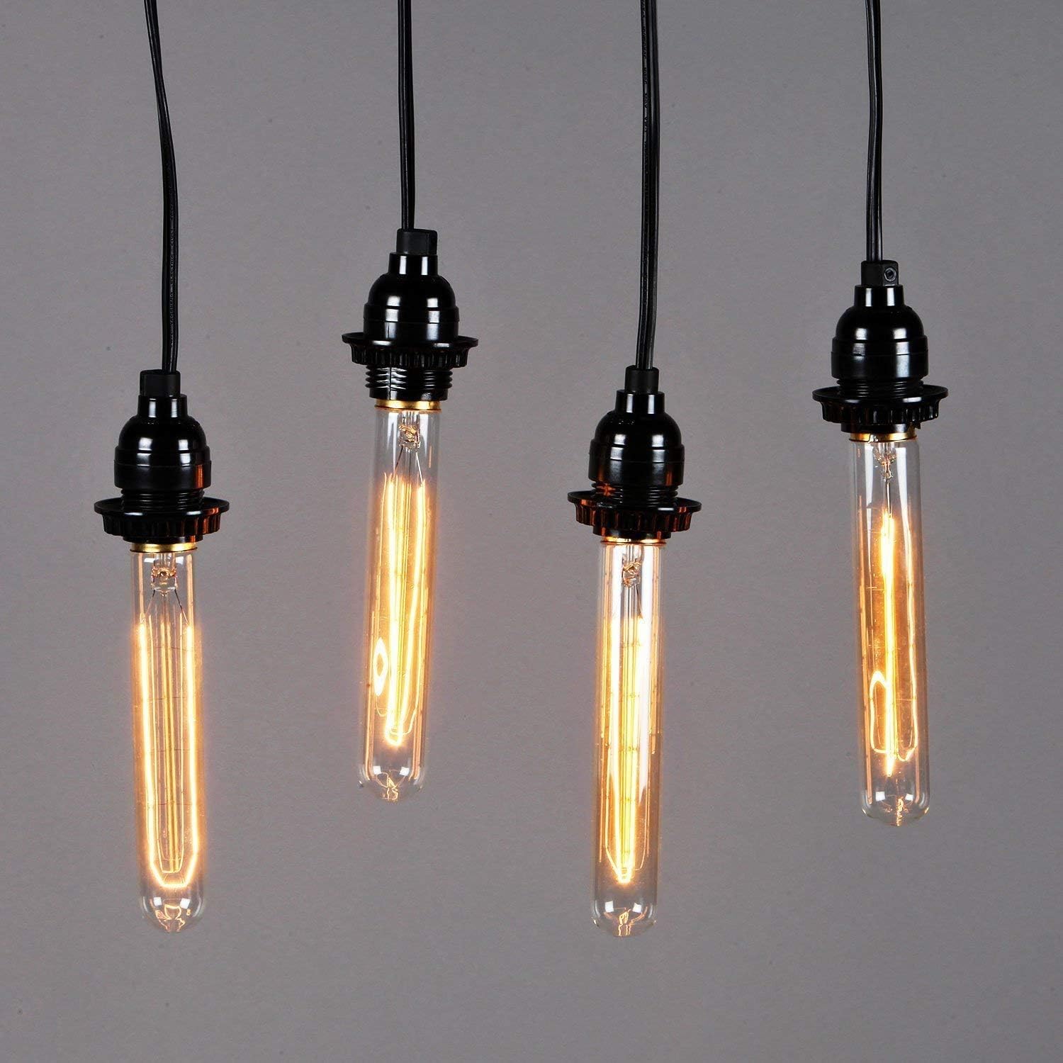 E26/E27 Base, T10/T30 Tubular Vintage Edison Light Bulbs 25W T185 110V Dimmable T30 Antique Incandescent Light Bulb T30 Antique Filament Light Bulb, Pack of 4