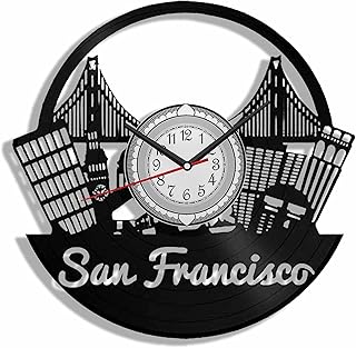 San Francisco California USA Wall Clock Vinyl Record Wall Art 12 Inches Home Decoration Travel Souvenir Gifts