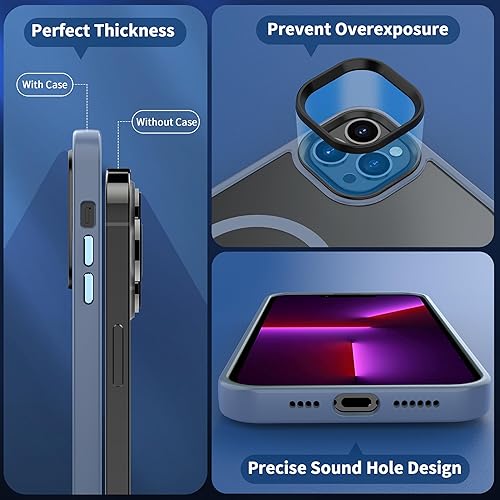 Miniatura 4 de CACOE Funda magnética para iPhone 13 Pro Max de 6.7 pulgadas, compatible con MagSafe y soporte magnético para teléfono de automóvil, funda