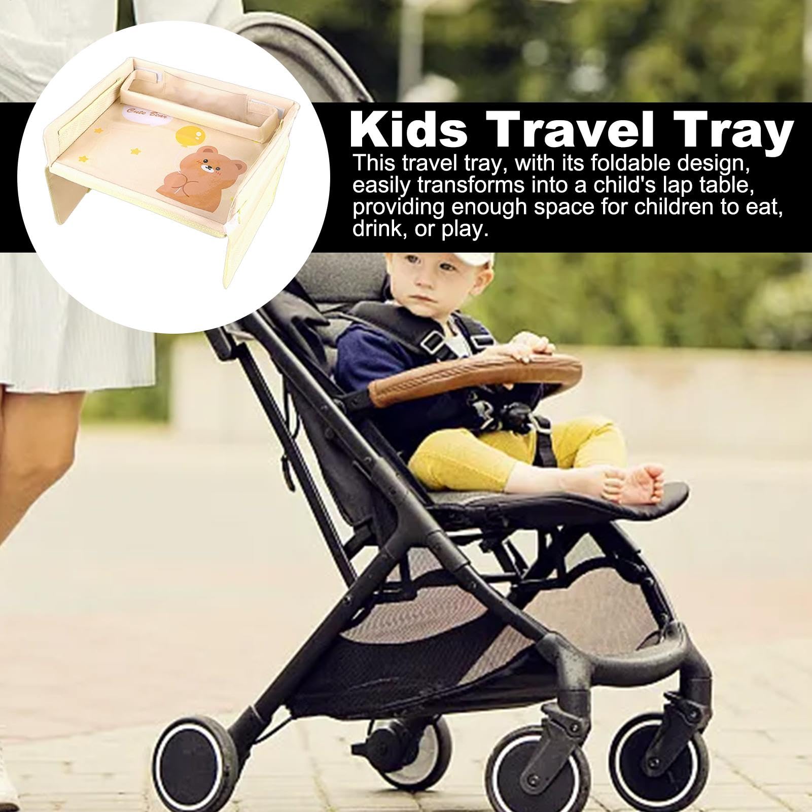 Bandeja de regazo para asiento de coche para niños, bandeja de