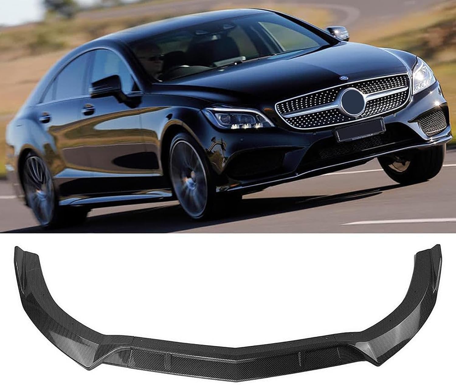 SUNJIEF Front Lip Trim for Mercedes-Benz CLS W218 2015-2018 Aerodynamic