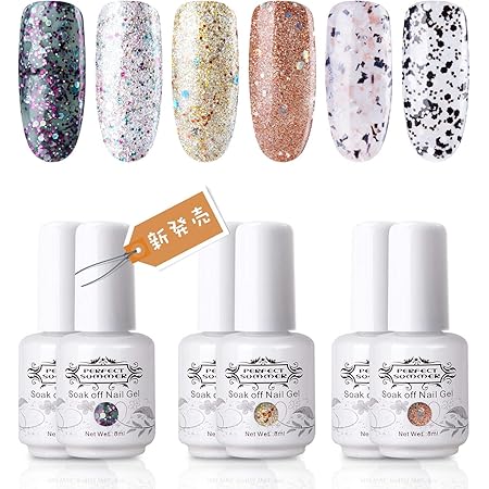 Amazon Perfect Summer ジェルネイル カラージェル 6色セット ポリッシュタイプ Uv Led対応 ラメジェル Perfect Summer ビューティー 通販