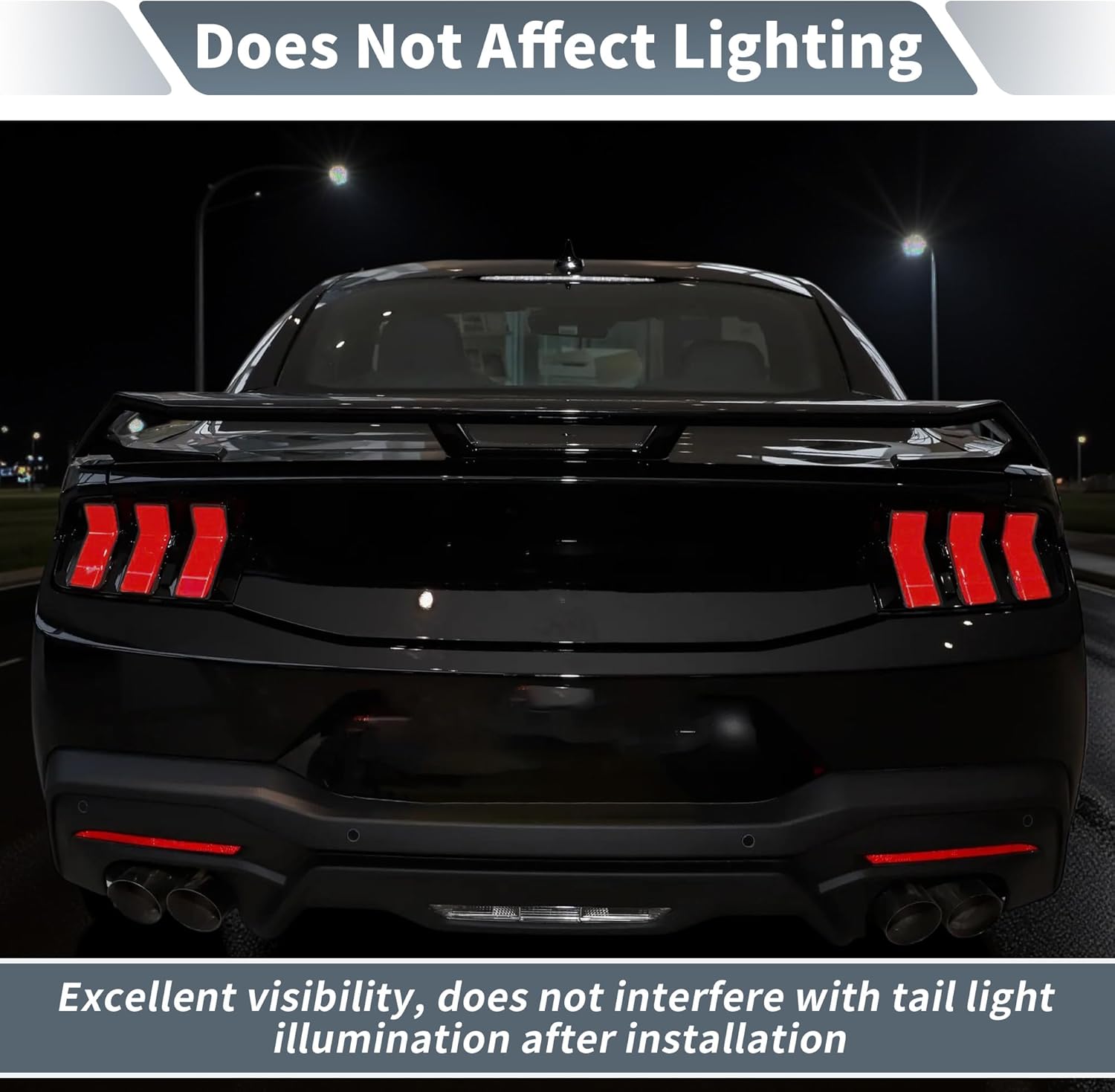 Tail Light Cover for Ford for Mustang GT S650 Dark Horse Ecoboost 2024 2025 Rear Light Guards Taillight Lens Cover Tail Light Guard ABS Smoked Black