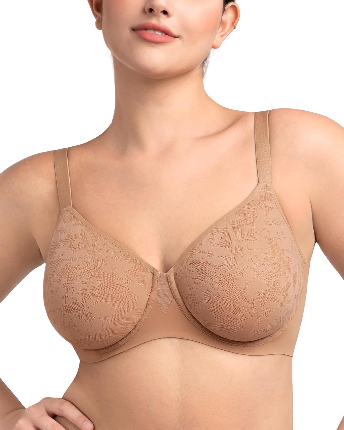 HSIA Minimizer Bra for Women - Full Coverage Seamless Lace Bra Plus Size Underwire Unlined Bra for Heavy Breast - Image 4